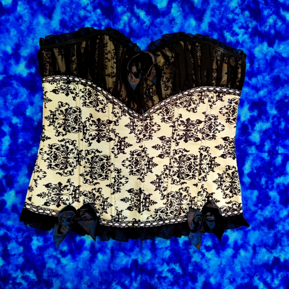 Black and White Corset with Bows